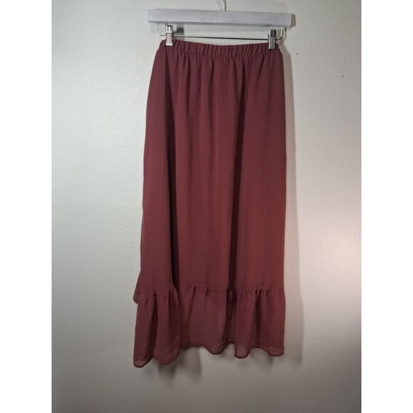 NWT A New Day Boho Skirt High Low Cottage Y2K Business Casual Rose Size Large - Picture 3 of 6